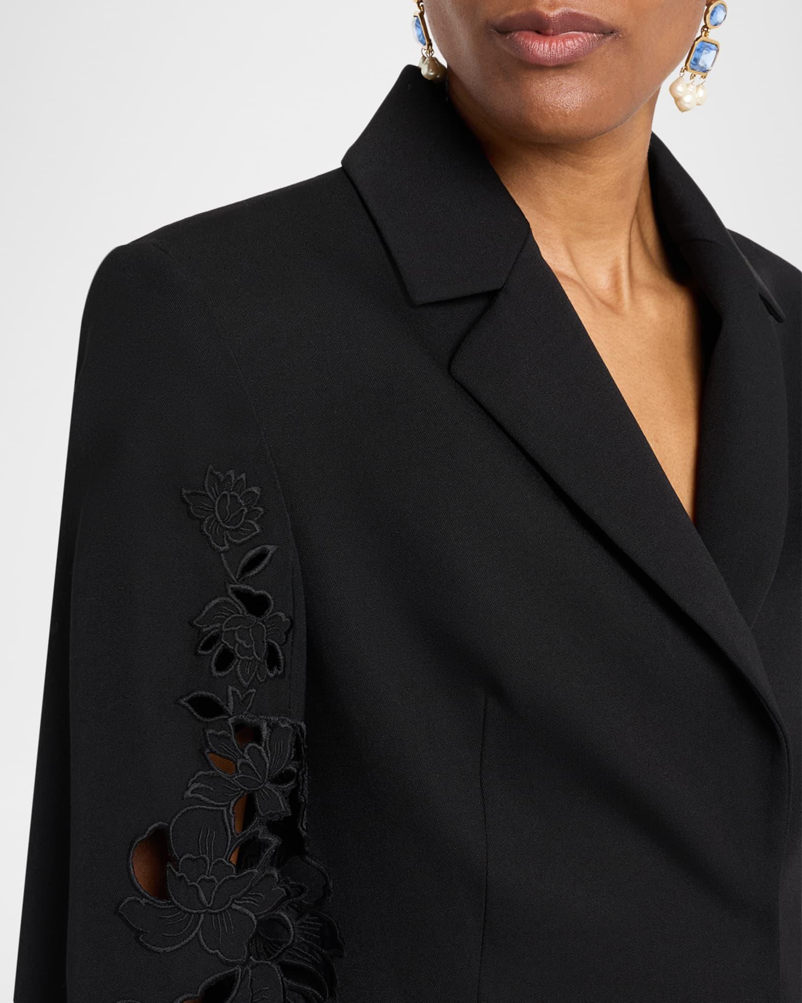 Botanical Guipure Single-Breasted Tailored Jacket Product Image