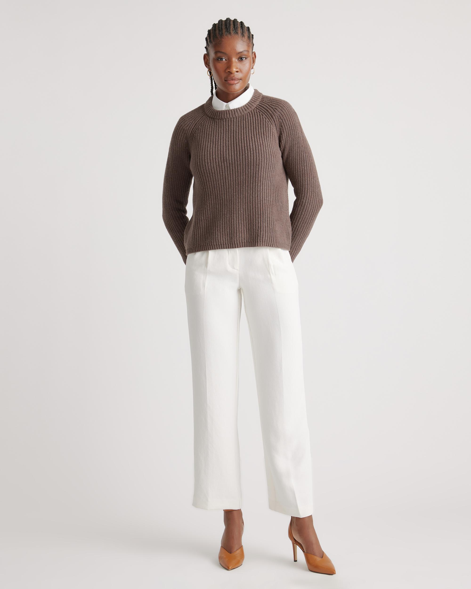 Quince | Women's Fisherman Crew Sweater Organic Cotton Product Image