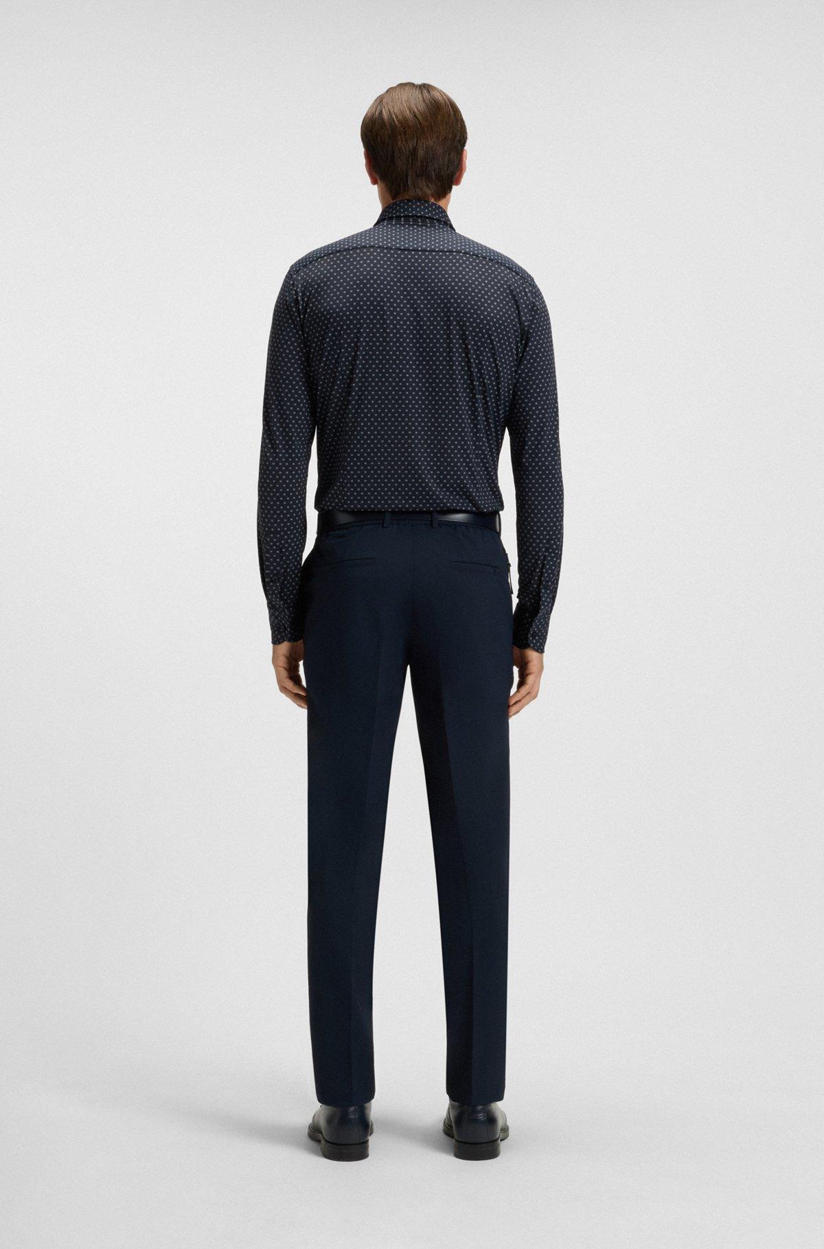 BOSS - Slim-fit shirt in Italian-made performance-stretch fabric - Light Green Product Image