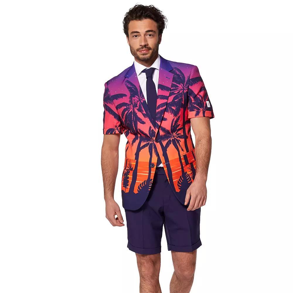 Men's OppoSuits Suave Sunset Tropical Slim-Fit Summer Novelty Suit & Tie Set, Size: 40 - Regular, Multi Product Image