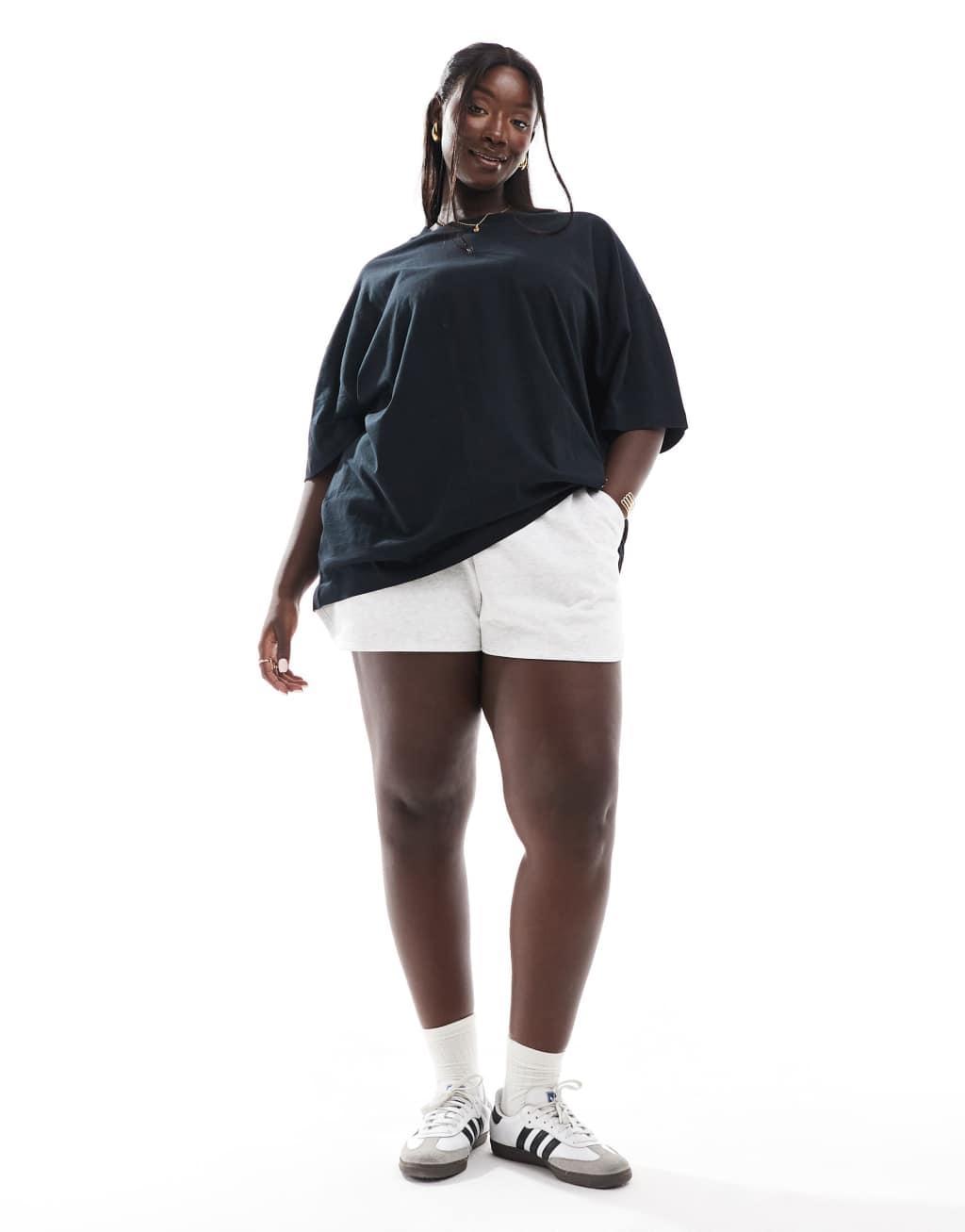 ASOS DESIGN Curve oversized t-shirt with abstract print in black Product Image