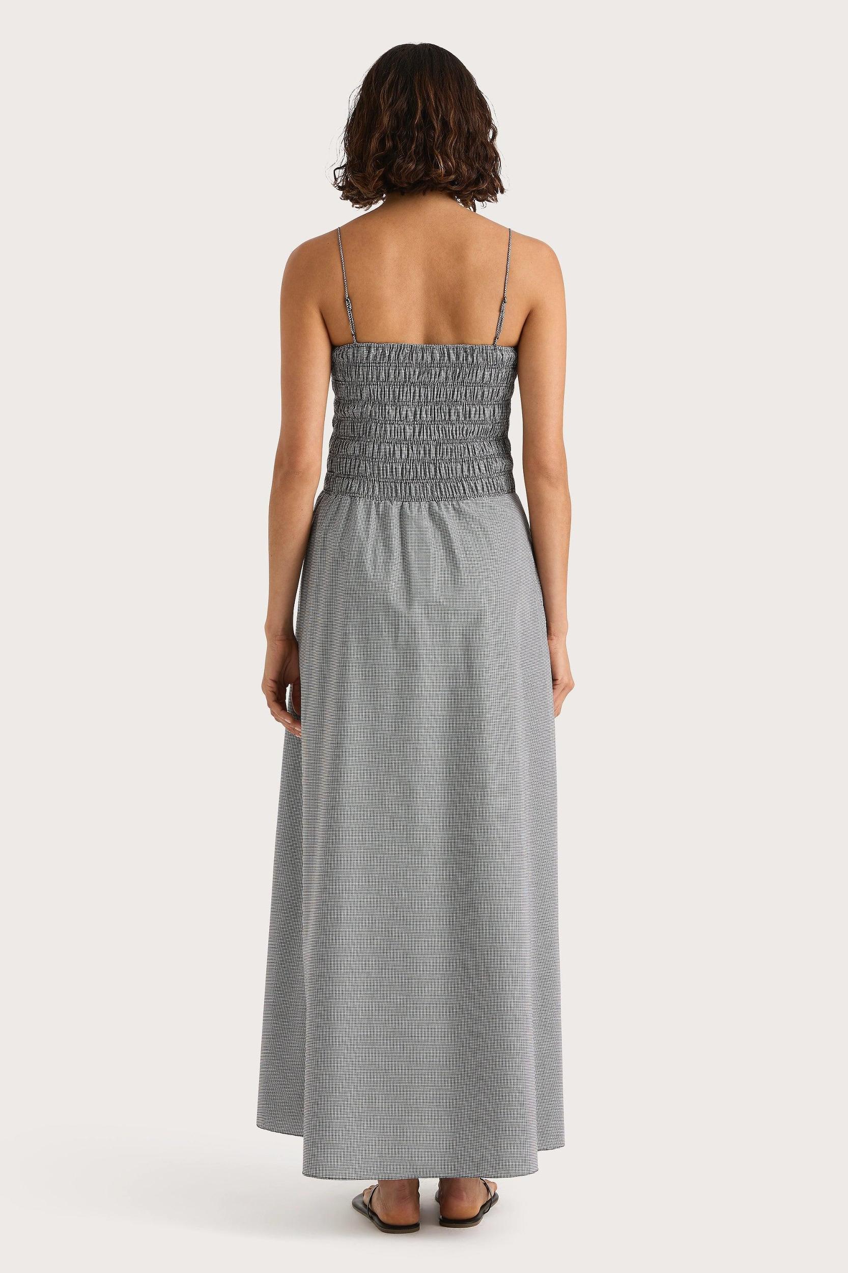 Lida Maxi Dress Gingham Black Product Image