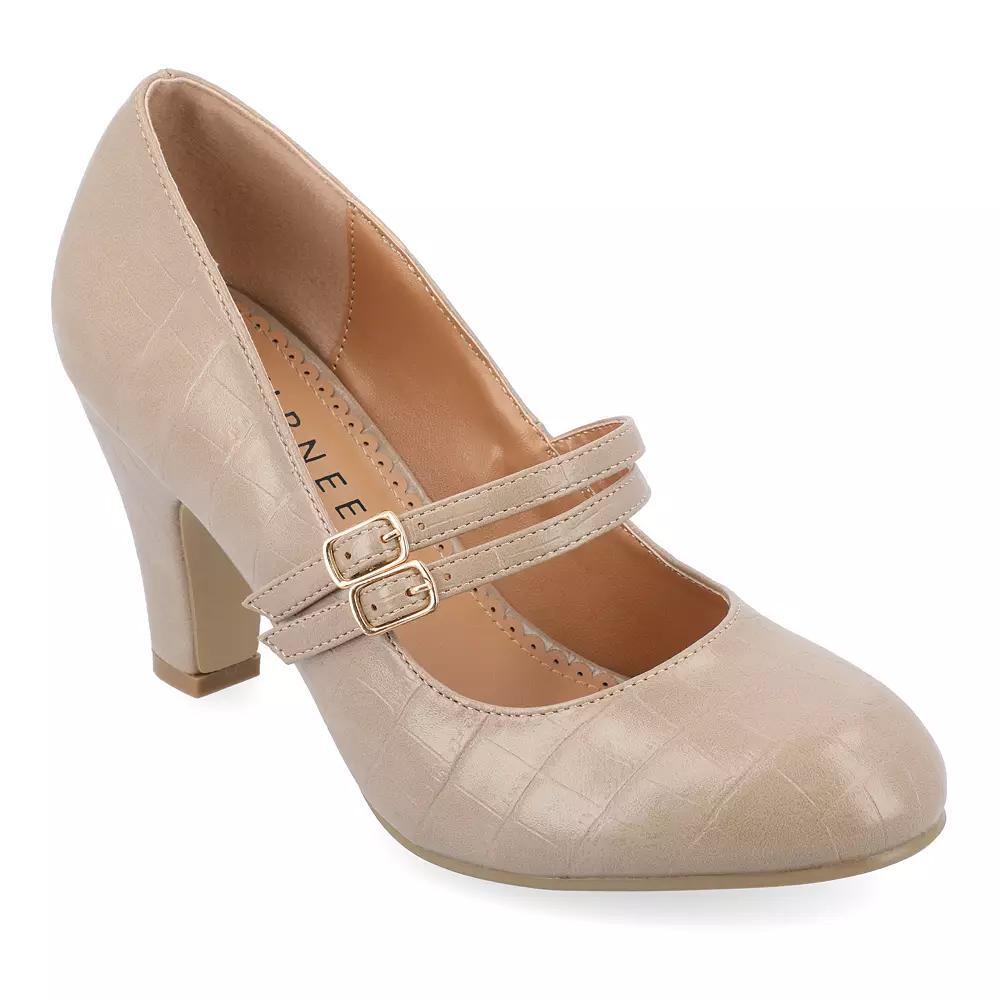 Journee Windy Womens Mary Jane High Heels Brown Product Image