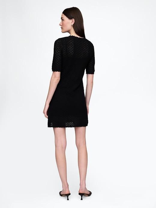 Linen-Blend Pointelle Dress Product Image