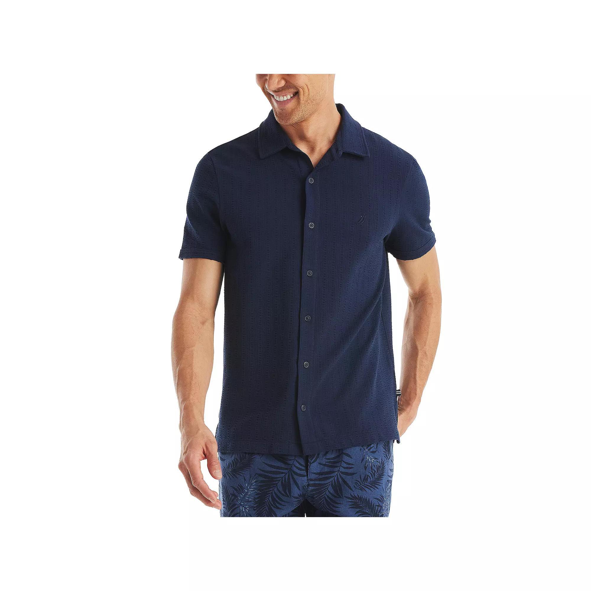 Men's Nautica Classic Fit Seersucker Polo, Size: XXL, Blue Seas Product Image