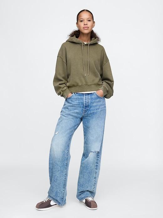VintageSoft Cropped Camo Hoodie Product Image