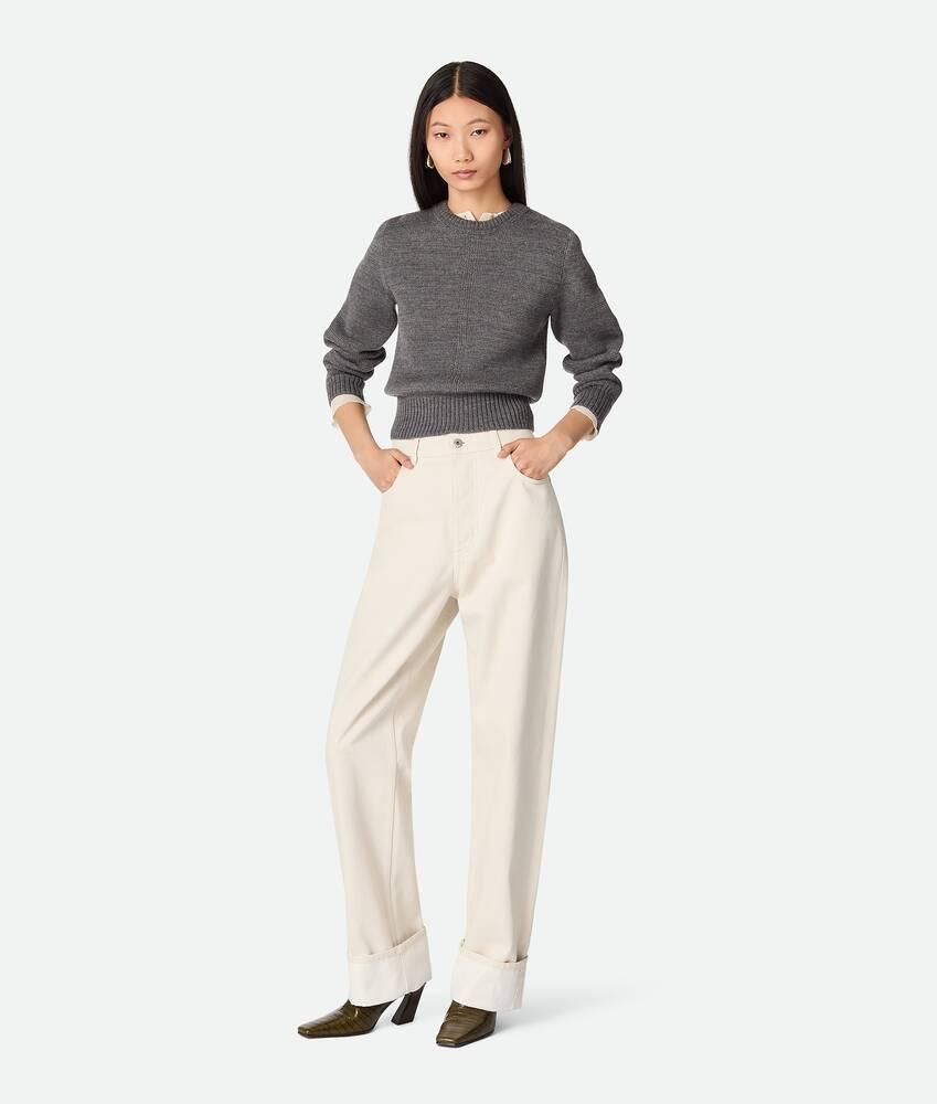 Women's Colored Turned Up Jeans in Pale meringue Product Image