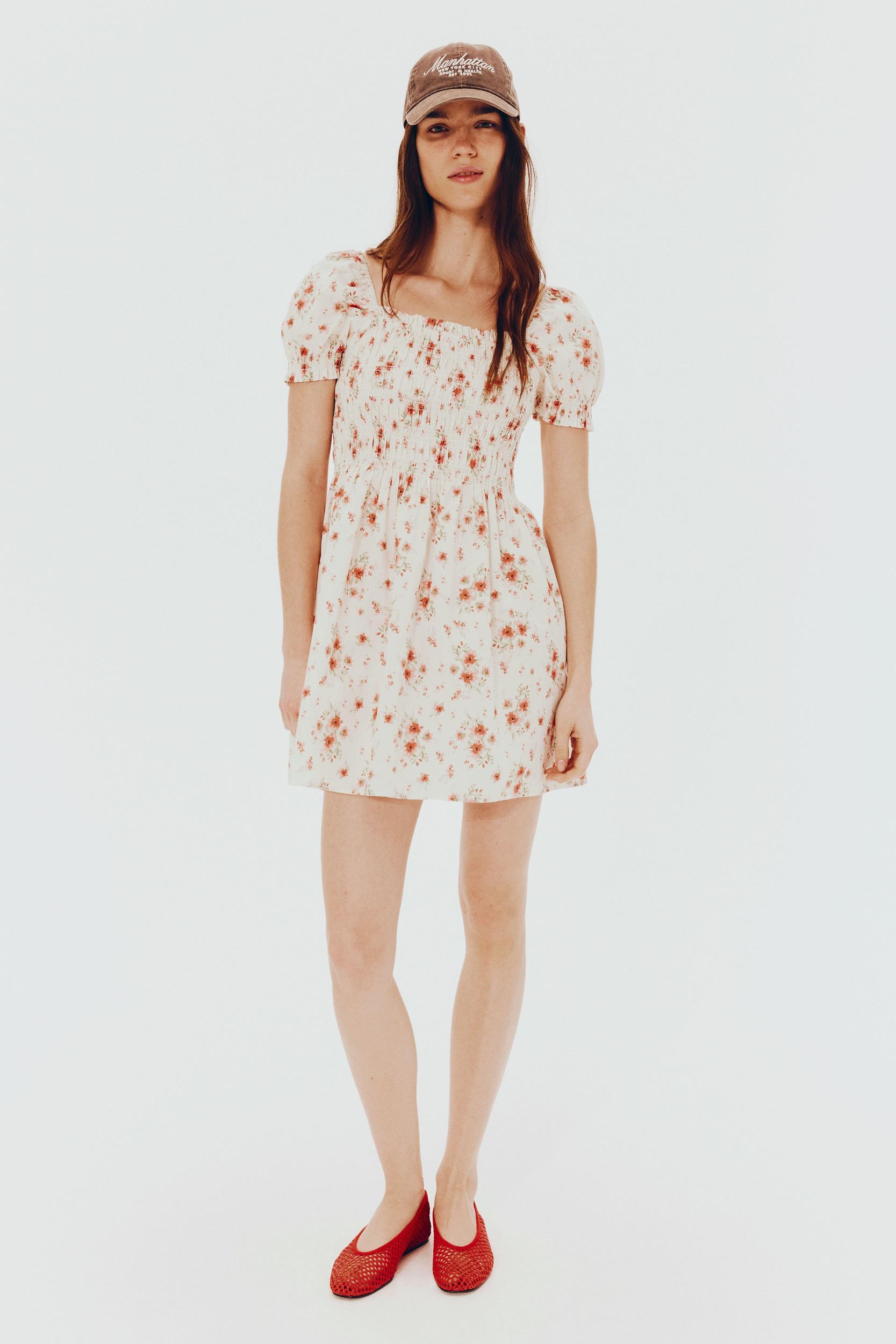 Smocked Poplin Dress Product Image