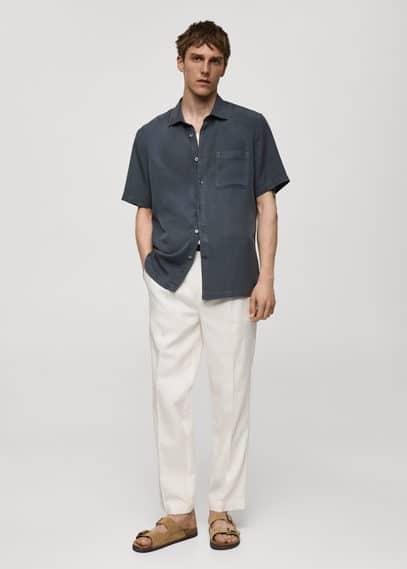 Braided knit polo shirt - Men | MANGO USA Product Image