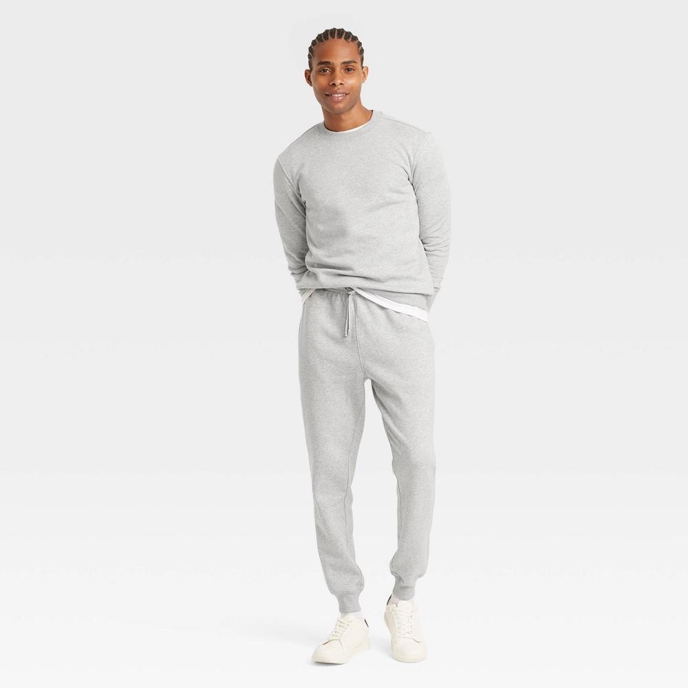 Men's Pullover Sweatshirt - Goodfellow & Co™ Heathered Gray XXL: Crew Neck, Midweight, Fleece Product Image