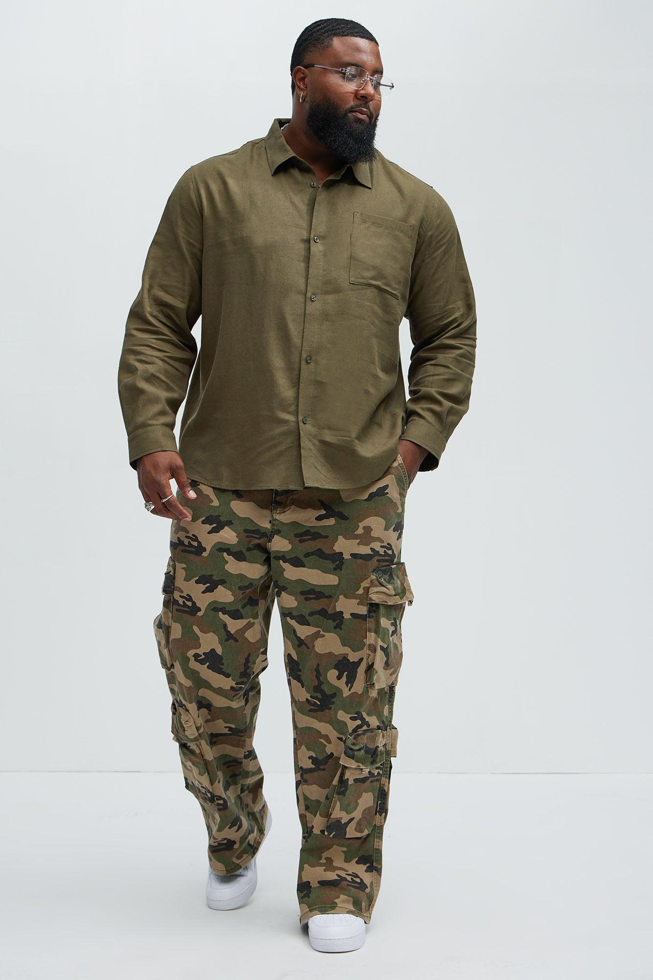 Bahamas Linen Long Sleeve Shirt - Olive Product Image