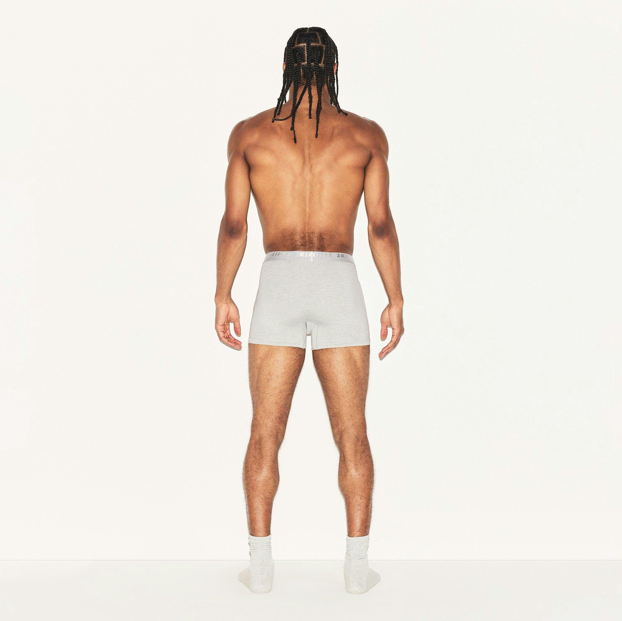 SKIMS STRETCH MENS 3" BOXER BRIEF | LIGHT HEATHER GREY Product Image