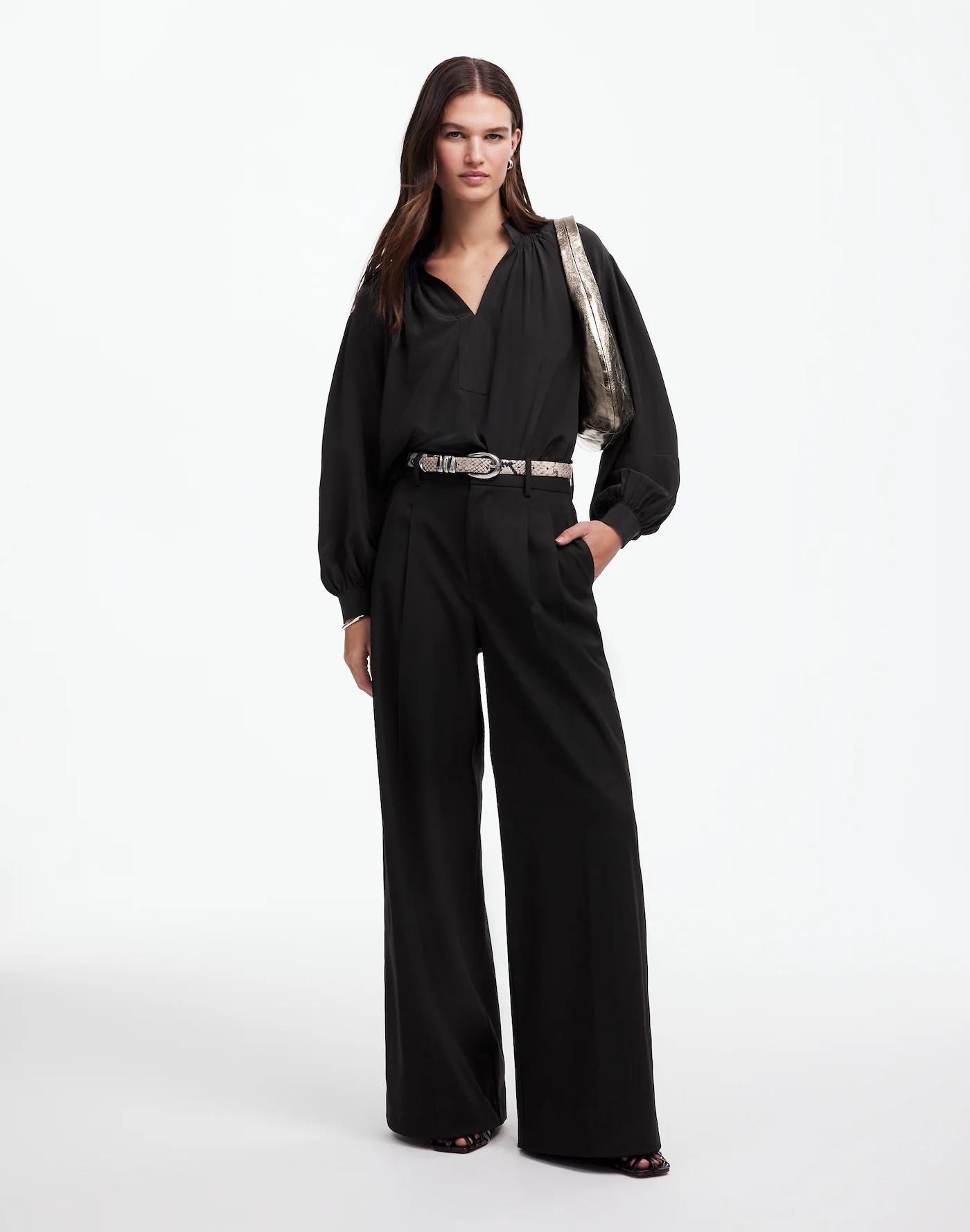 The Tall Harlow Superwide-Leg Trouser in Brushed Twill Product Image