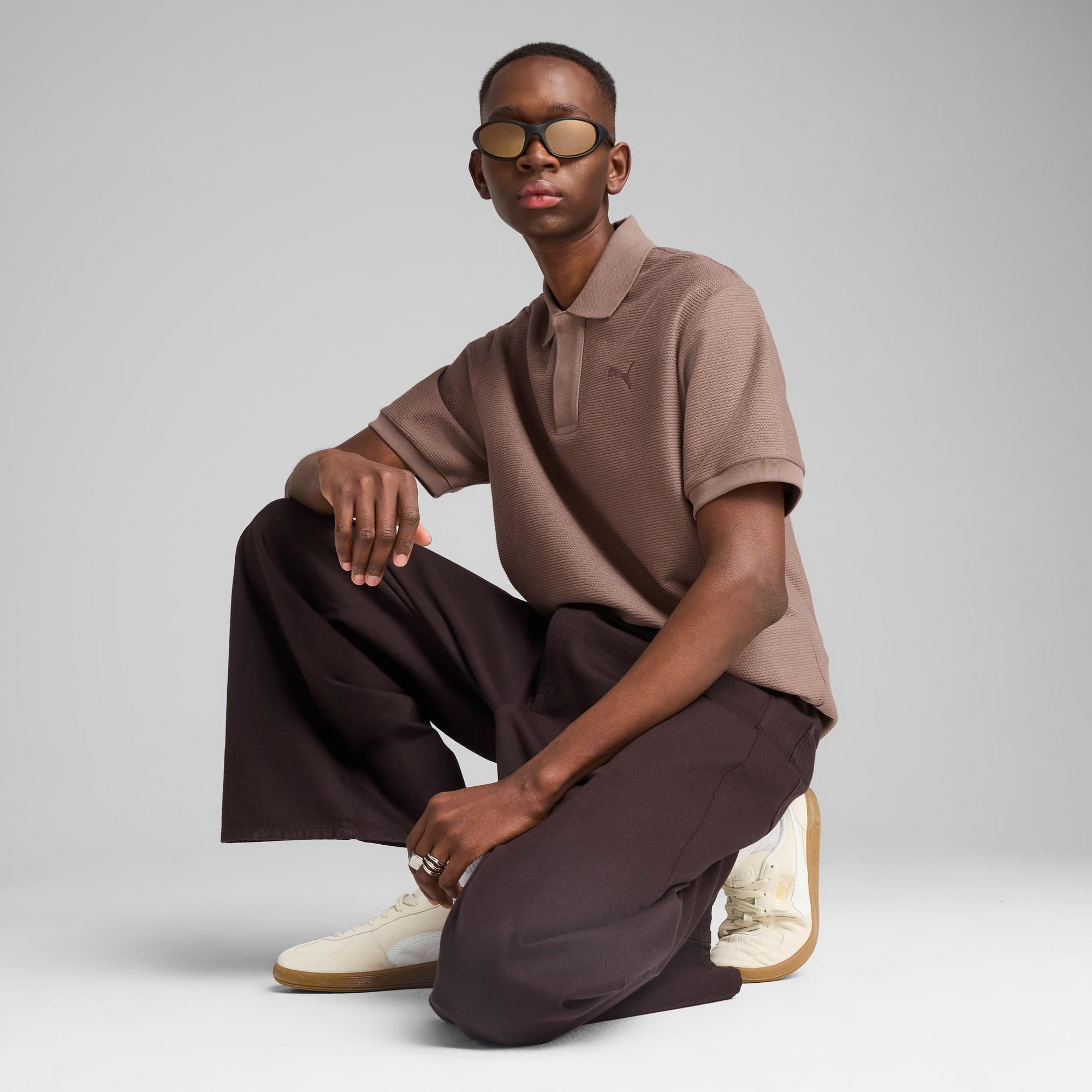 PREMIUM ESSENTIALS Men's Relaxed Jacquard Polo Product Image
