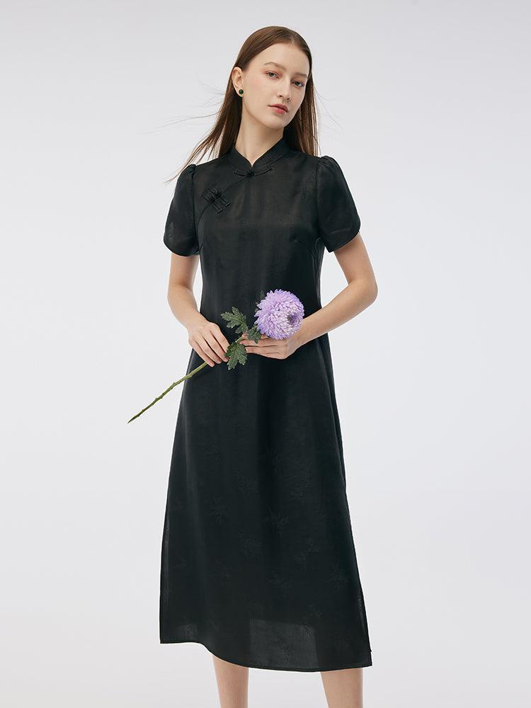 19MM Xiang Yun Silk Women Qipao Midi Dress Product Image