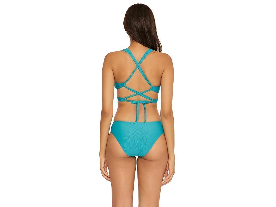 BECCA Vibes Kailani Textured Wrap Bra (Gulf) Women's Swimwear Product Image