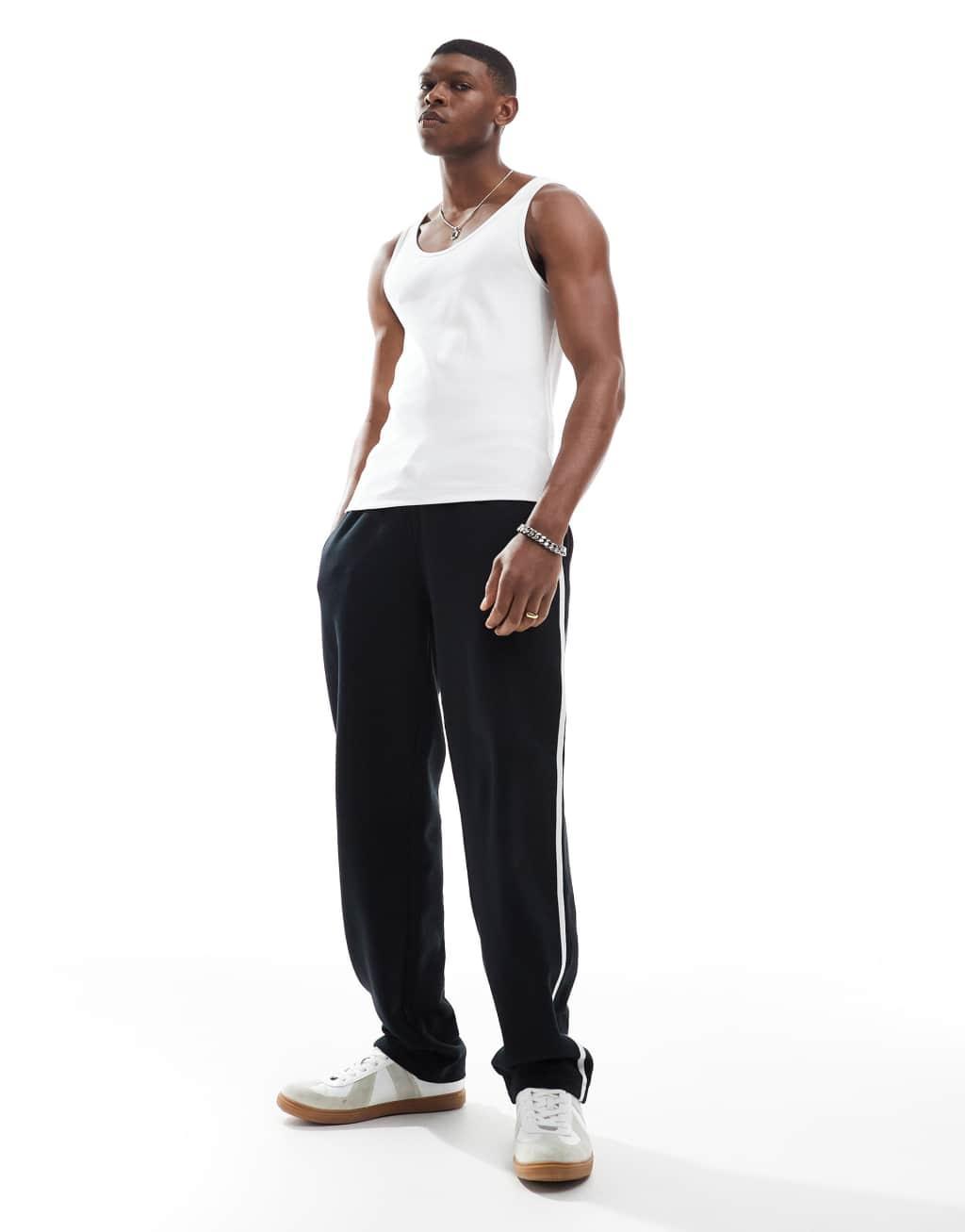 ASOS DESIGN muscle fit rib vest in white Product Image