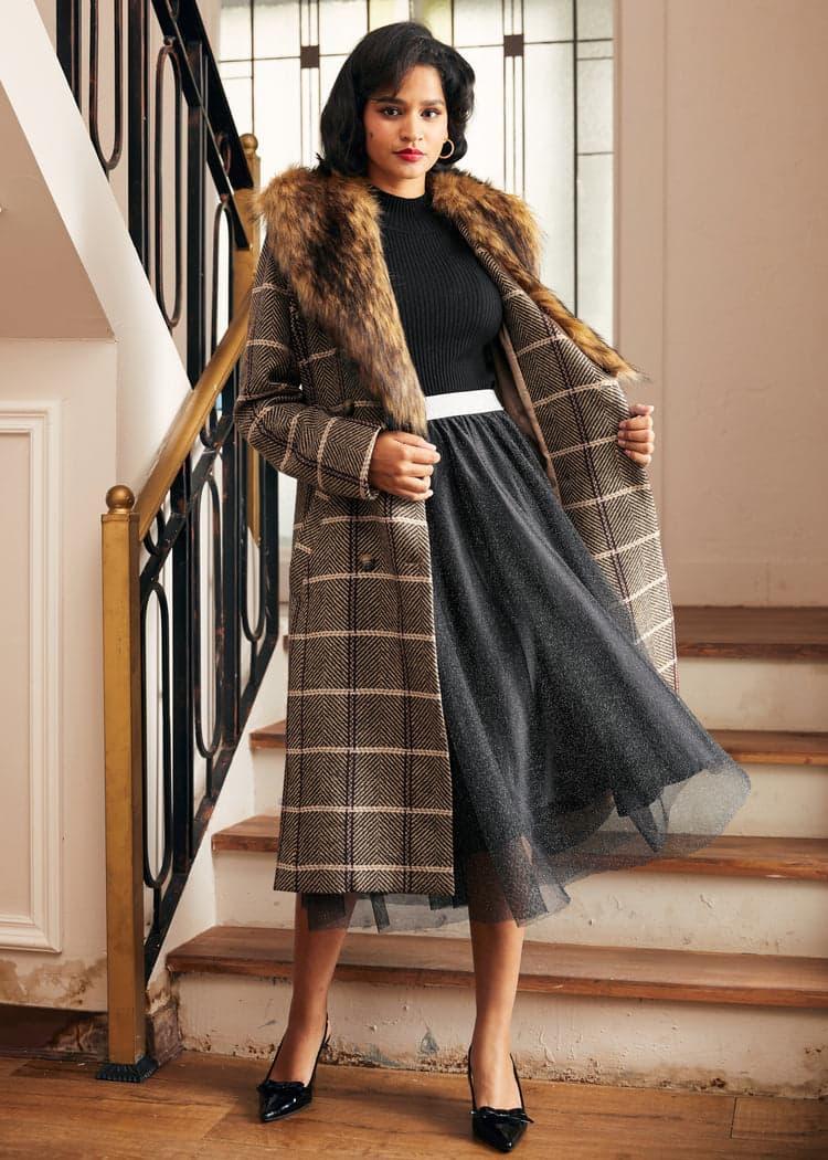 Elegance Reimagined Fur Trim Coat Product Image