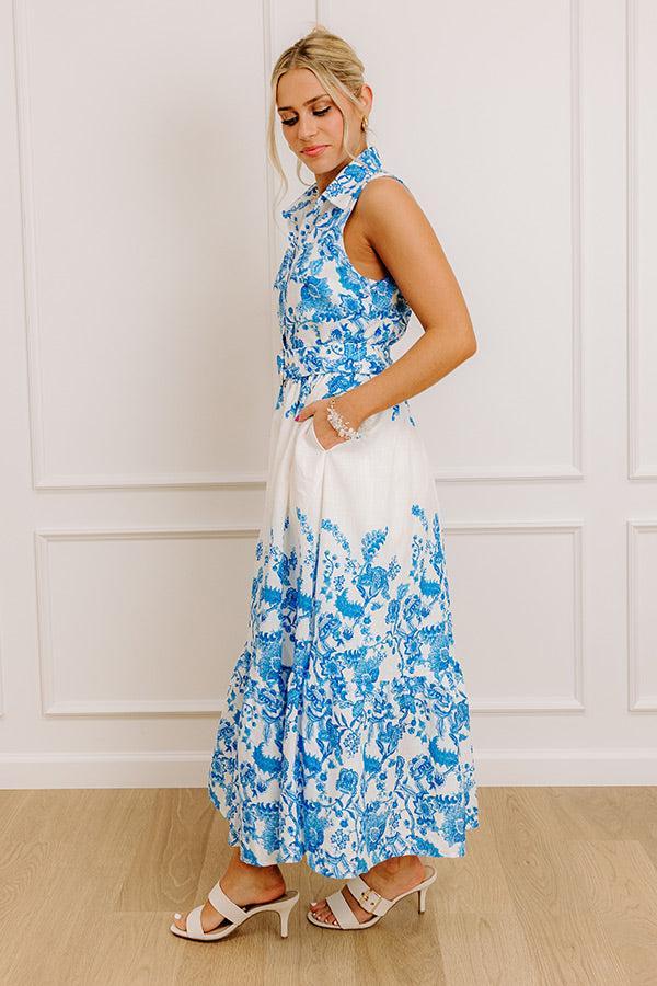 Tea Garden Stroll Floral Midi Dress Product Image