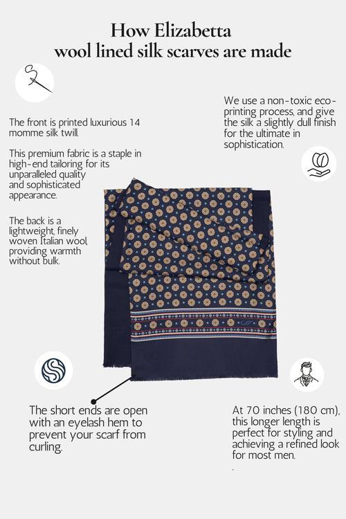 Elizabetta Esmeralda - Silk Scarf/Shawl for Women in Midnight Blue And Gold at Nordstrom Product Image