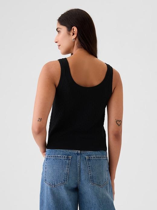 Cropped Pointelle Sweater Tank Top Product Image