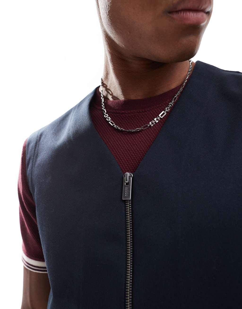 Scalpers Icon Path Vest In Navy   Product Image