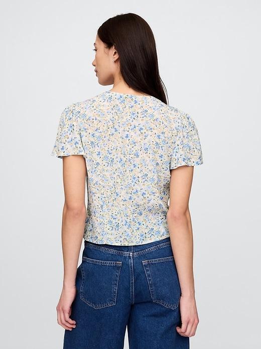 Crepe Flutter-Sleeve Top Product Image