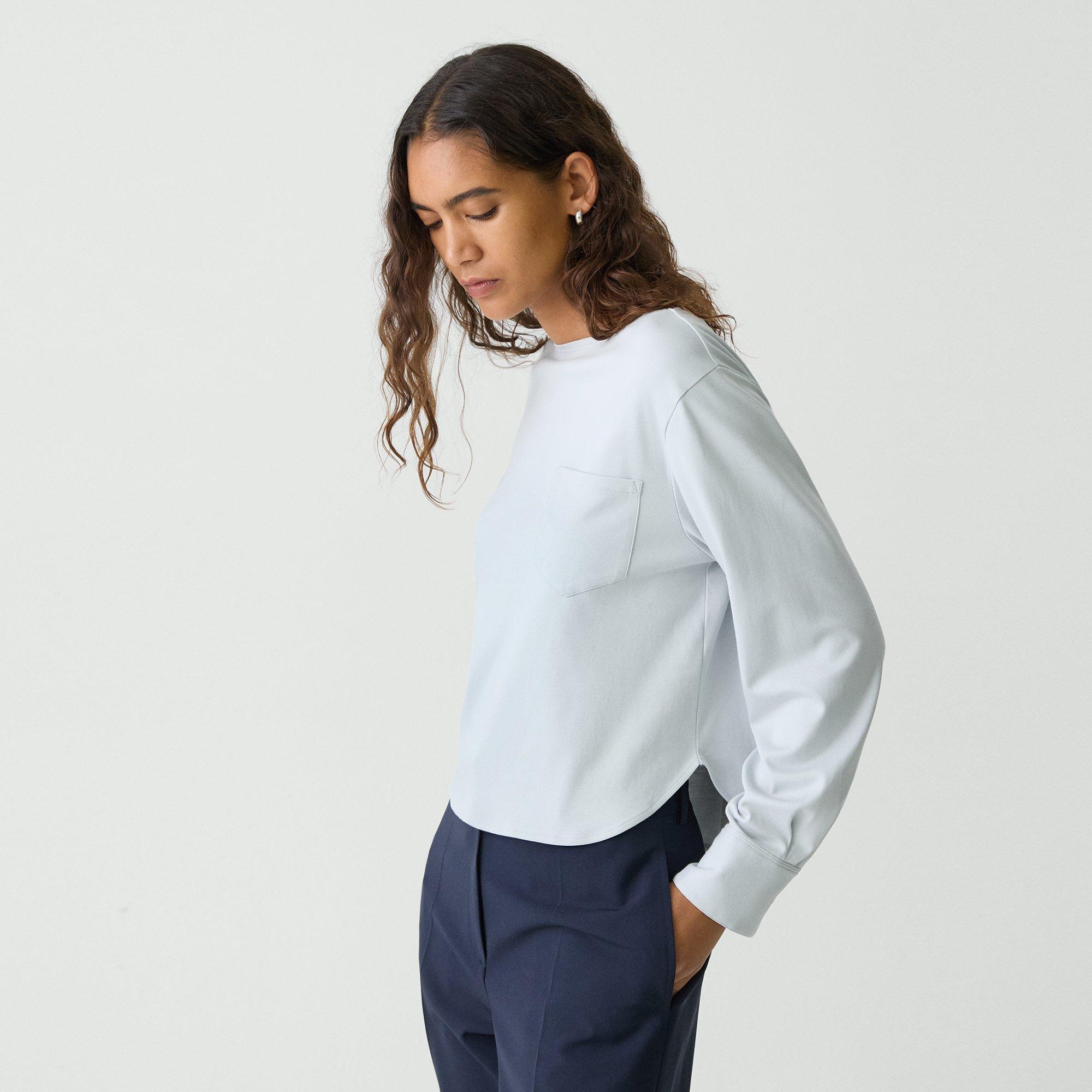 Cotton Jersey Boatneck Top | Theory Product Image