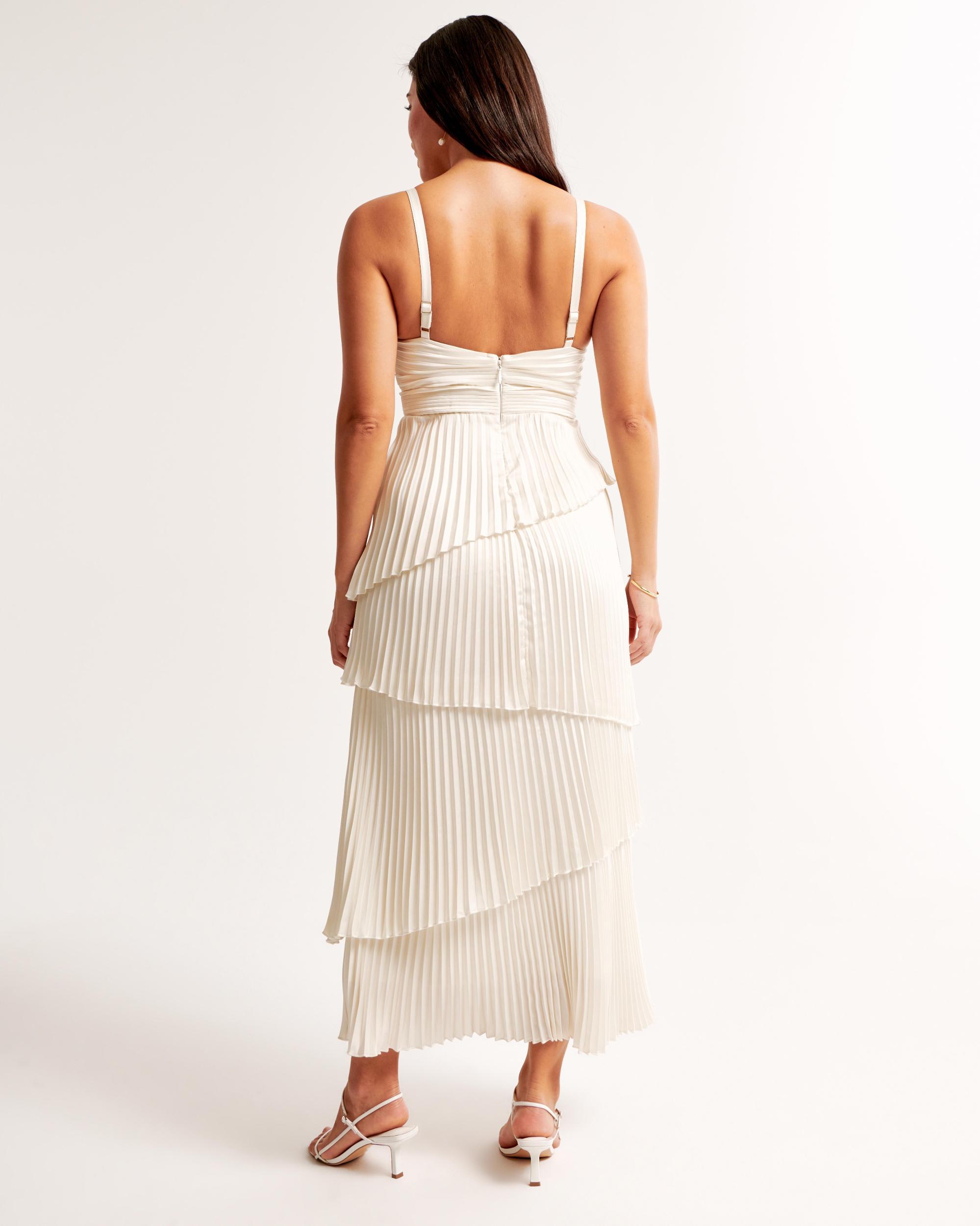 The A&F Giselle Pleated Tiered Maxi Dress Product Image