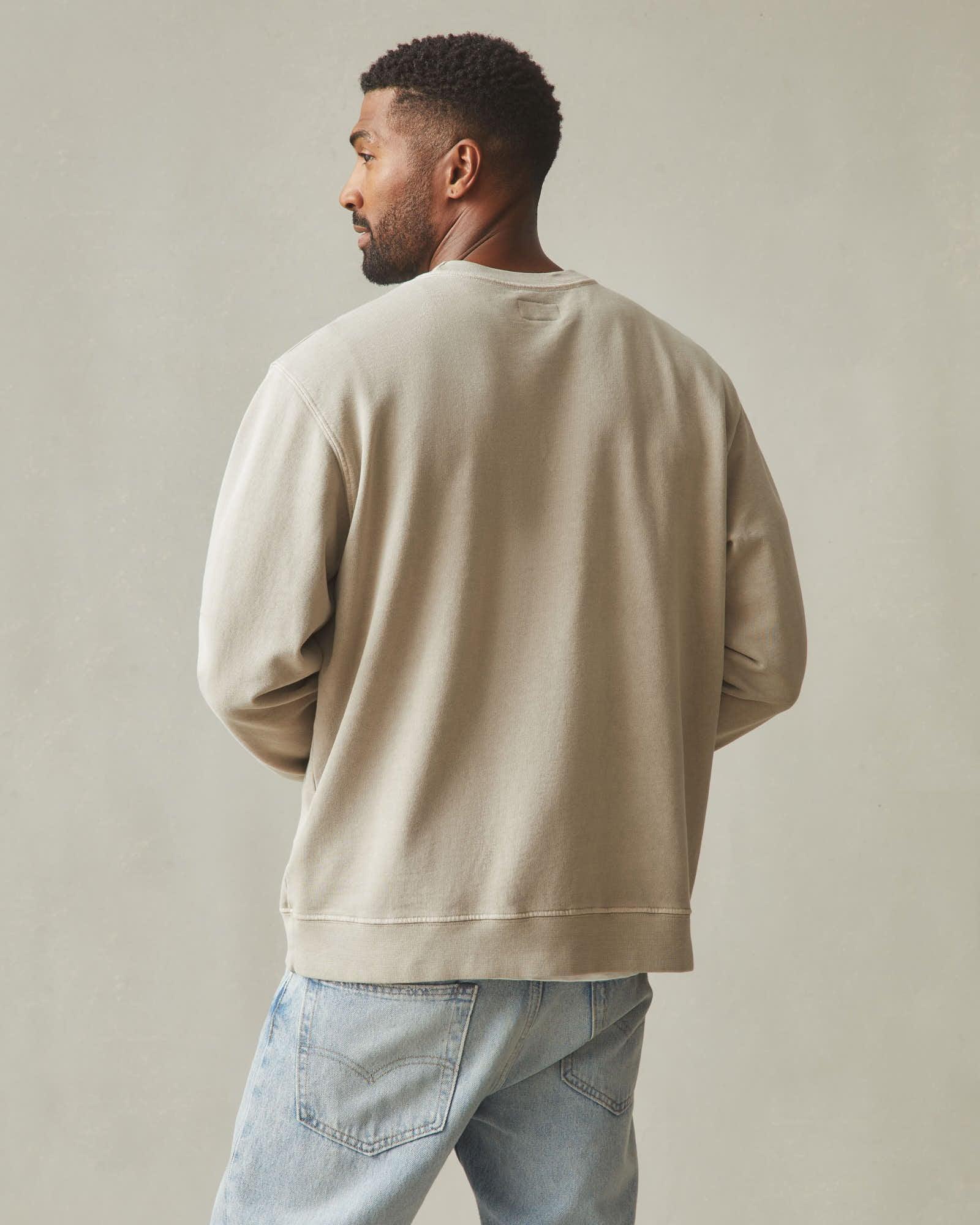 Men's Vintage Wash Relaxed French Terry Crew - Sand Product Image