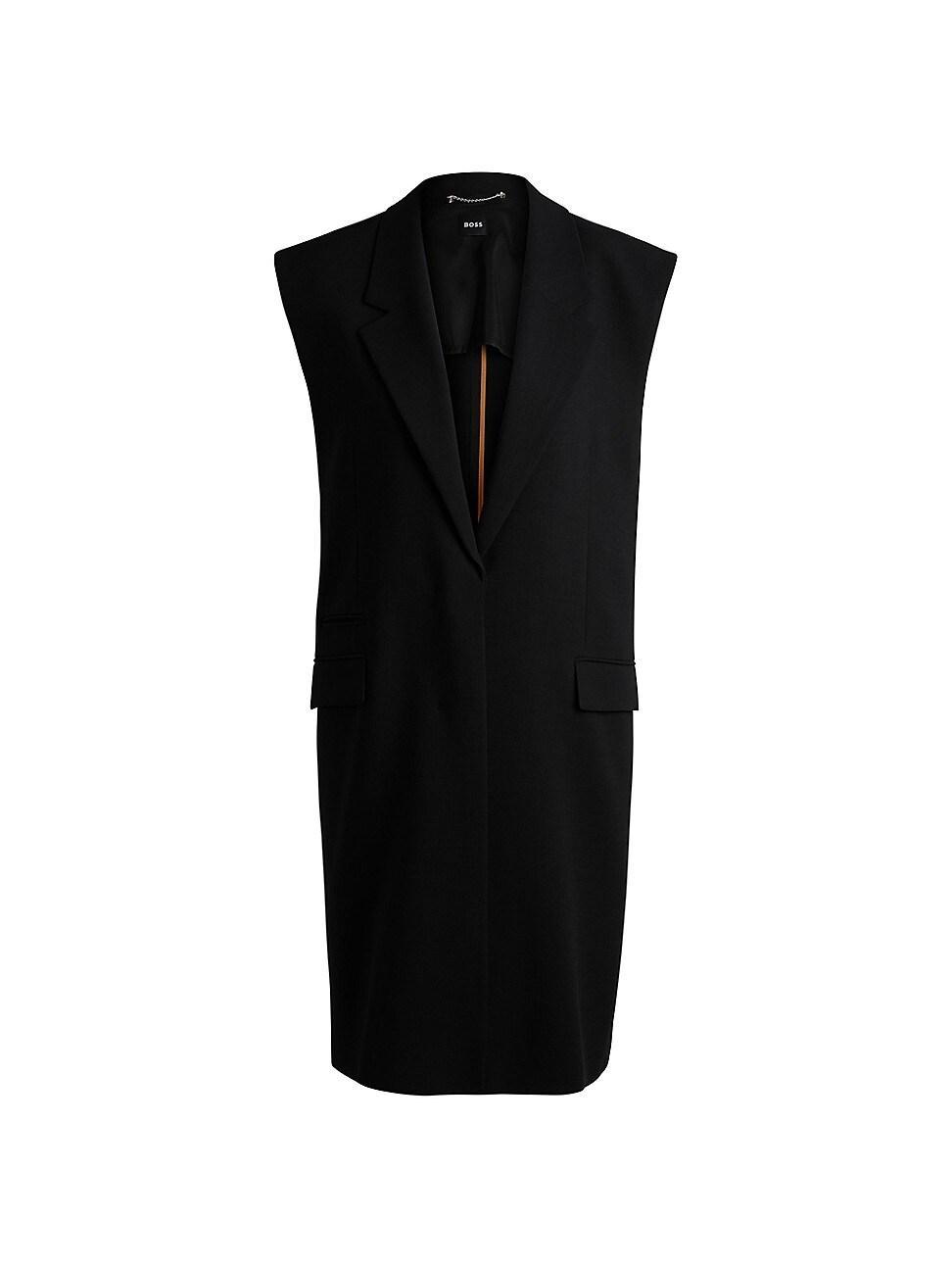 Womens Sleeveless Jacket with Concealed Closure and Signature Lining Product Image