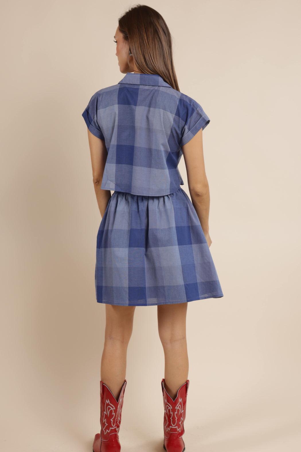 Voyage Cotton Check Shirt Mini Dress Product Image