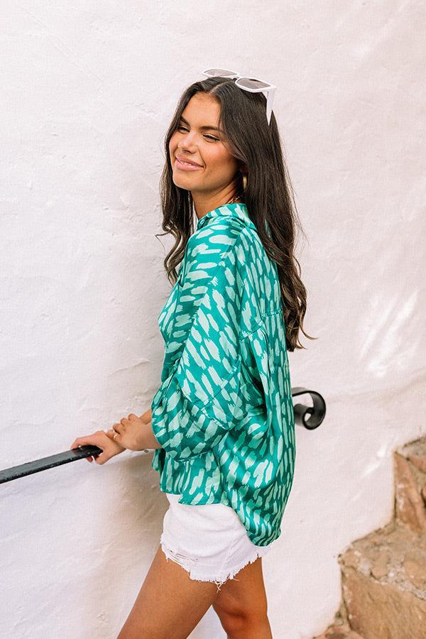 Sweetest Gesture Button Up In Turquoise Product Image