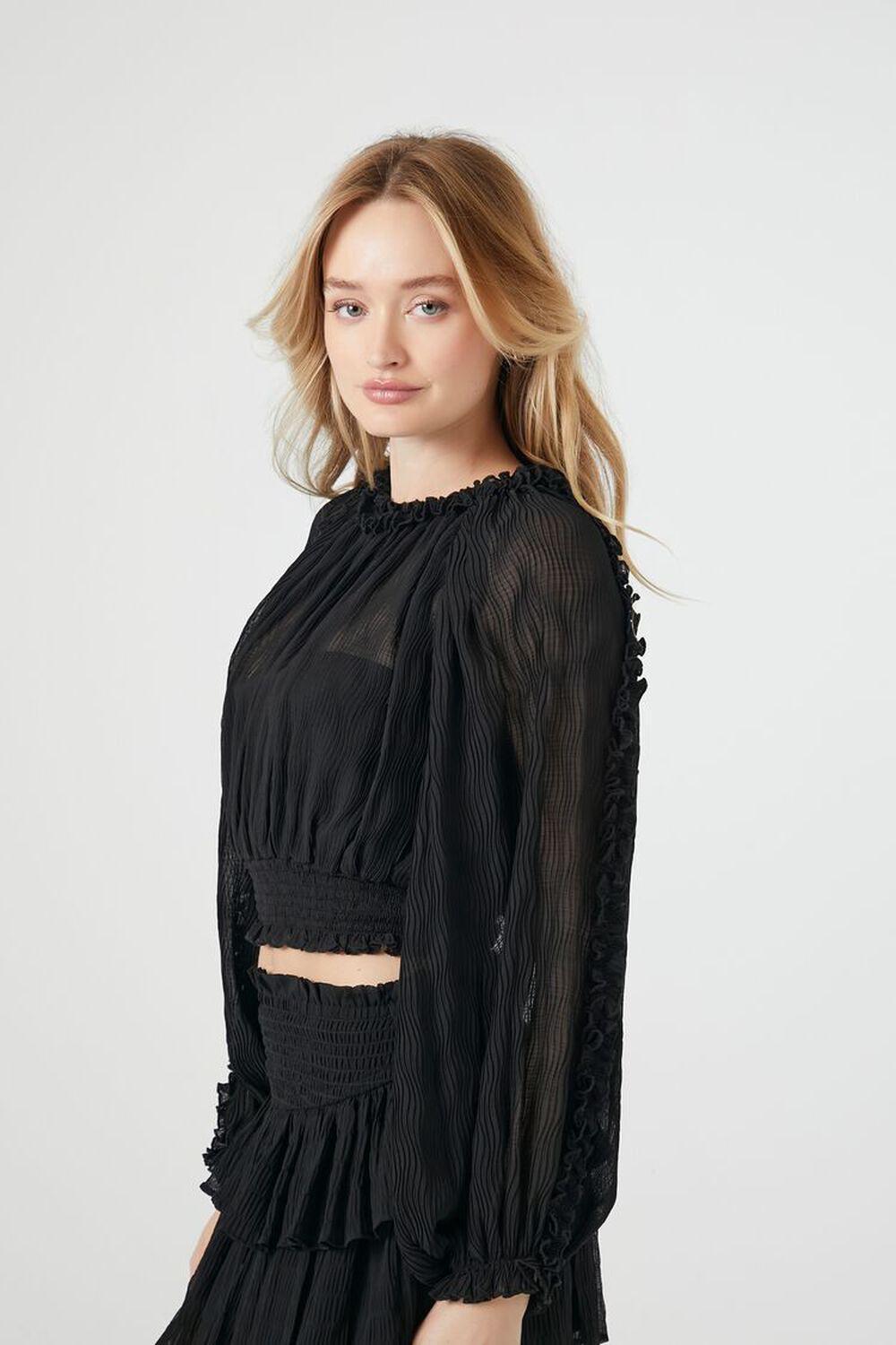 Peasant-Sleeve Ruffle Crop Top | Forever 21 Product Image