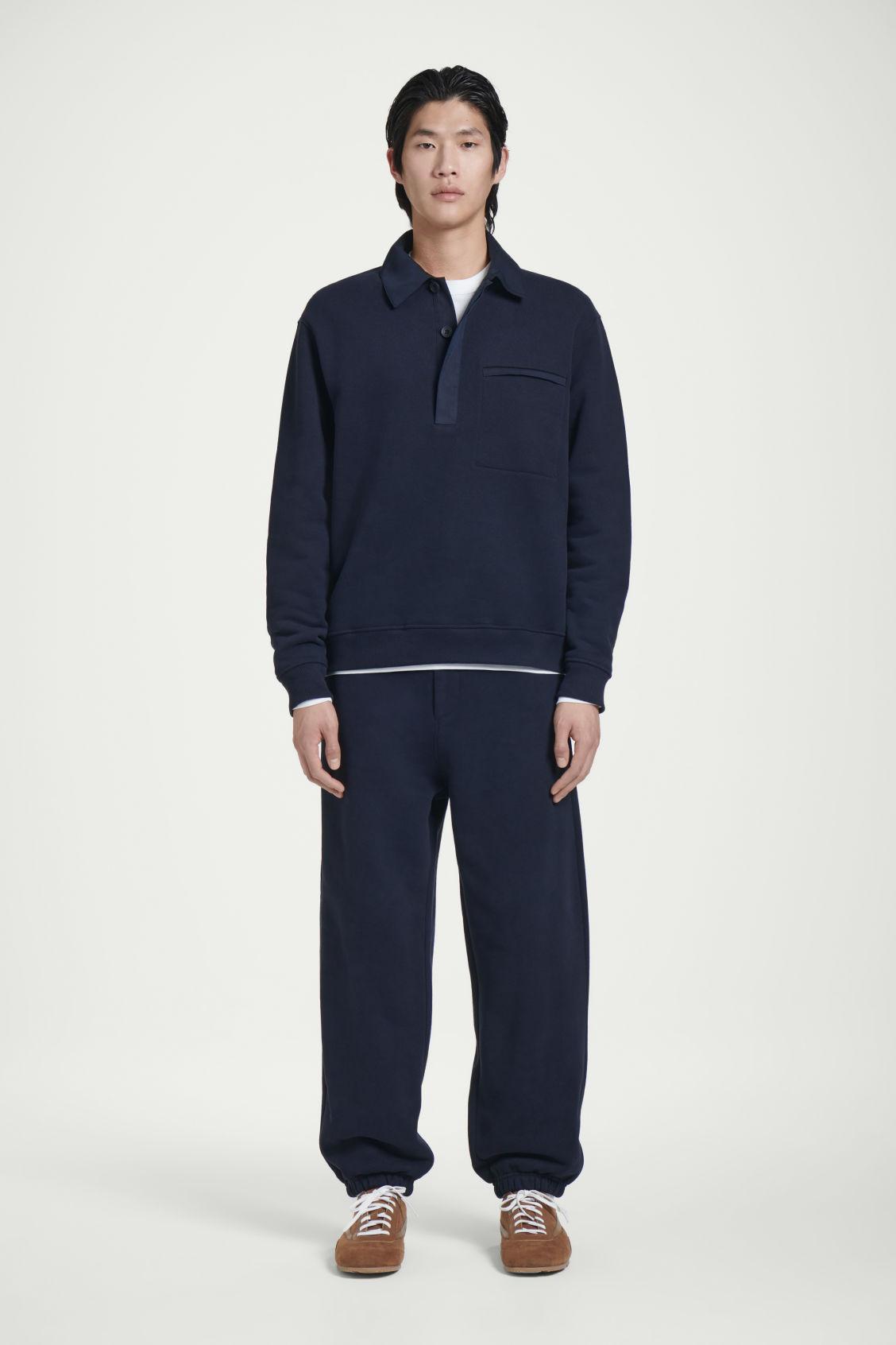 RELAXED HALF-PLACKET POLO SWEATSHIRT Product Image