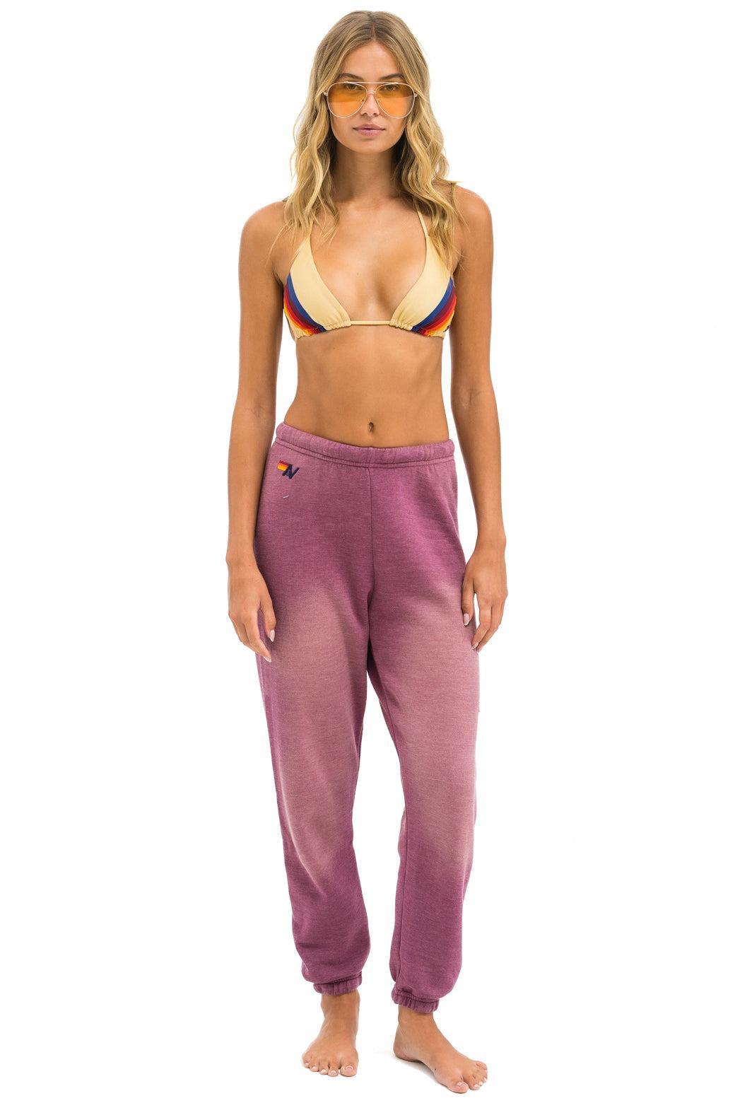 BOLT STITCH SWEATPANTS - FADED BERRY Female Product Image