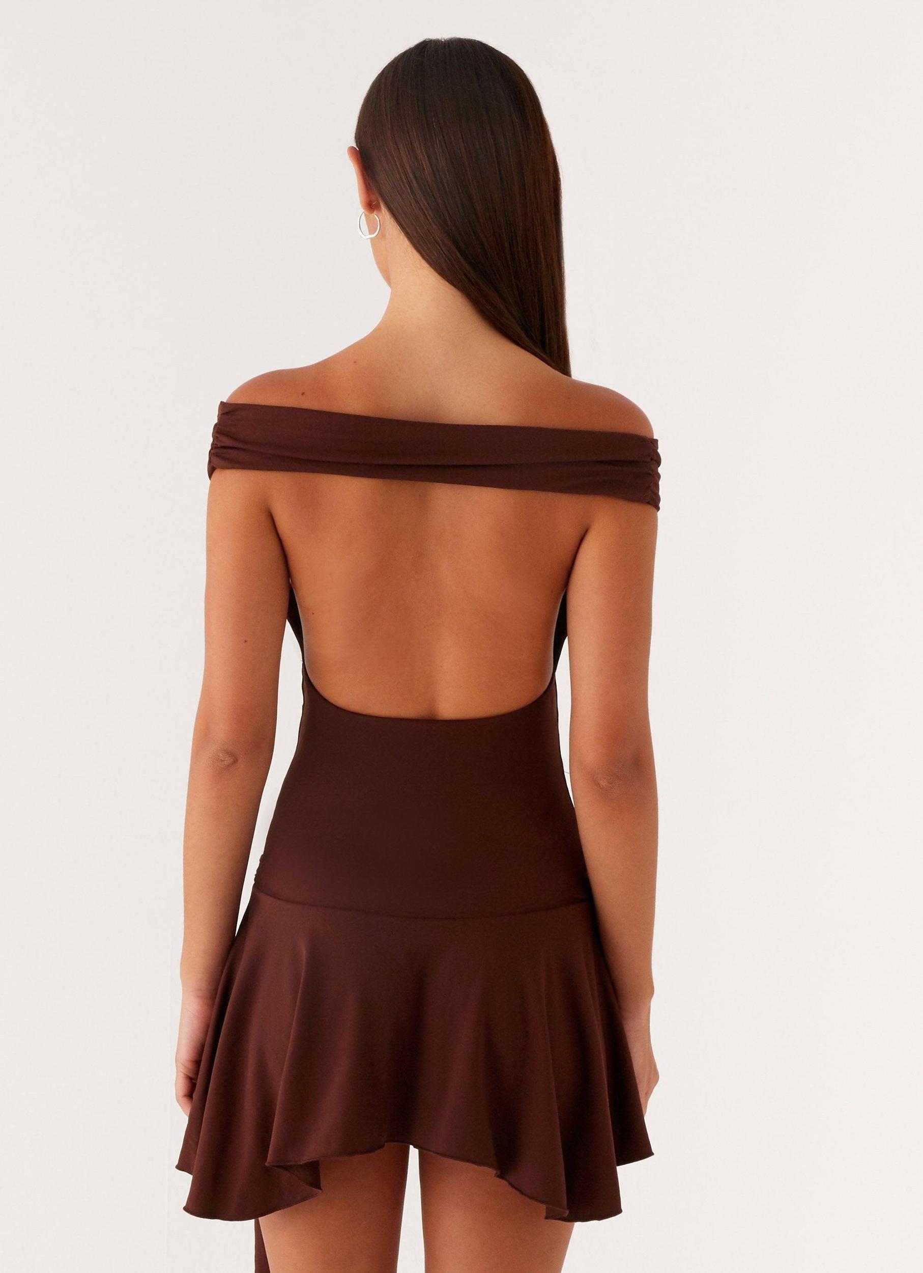 Saffira Mini Dress - Chocolate Product Image