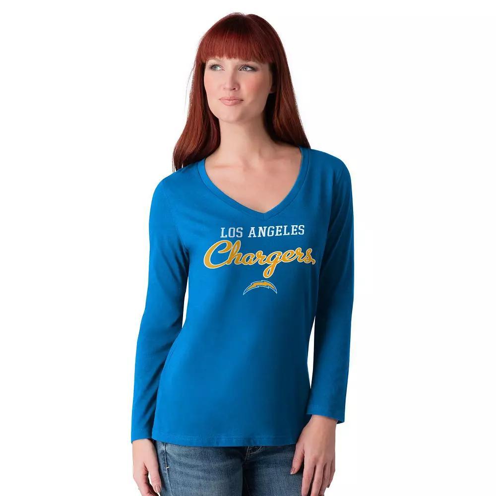 Women's G-III 4Her by Carl Banks Cardinal Arizona Cardinals Post Season Long Sleeve V-Neck T-Shirt, Size: Medium, Red Product Image