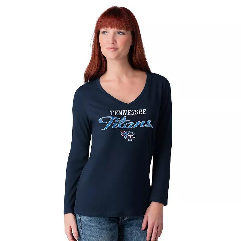 Women's G-III 4Her by Carl Banks Black Pittsburgh Steelers Post Season Long Sleeve V-Neck T-Shirt, Size: Large Product Image