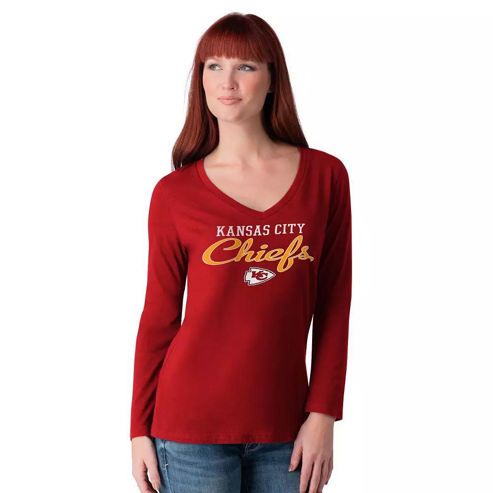 Women's G-III 4Her by Carl Banks Teal Jacksonville Jaguars Post Season Long Sleeve V-Neck T-Shirt, Size: XS, Blue Product Image