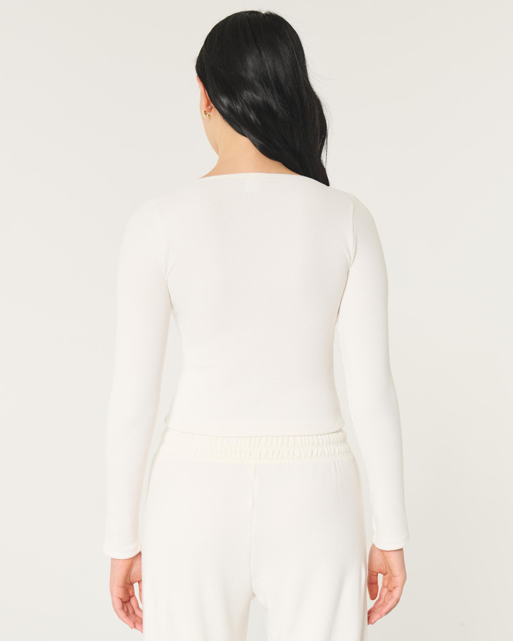 Gilly Hicks Waffle Wide-Neck Top Product Image