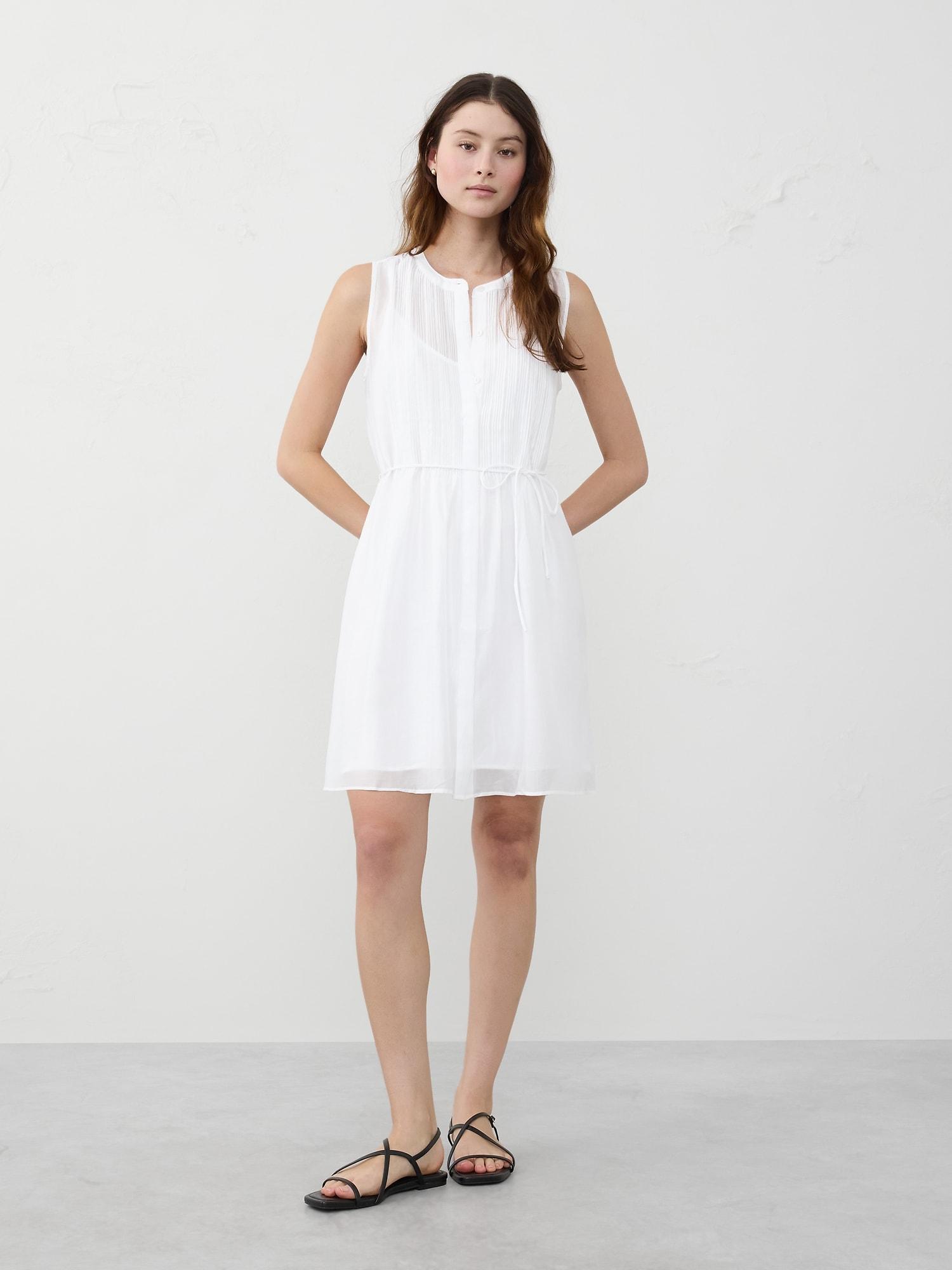 Pintuck Organza Mini Dress Product Image