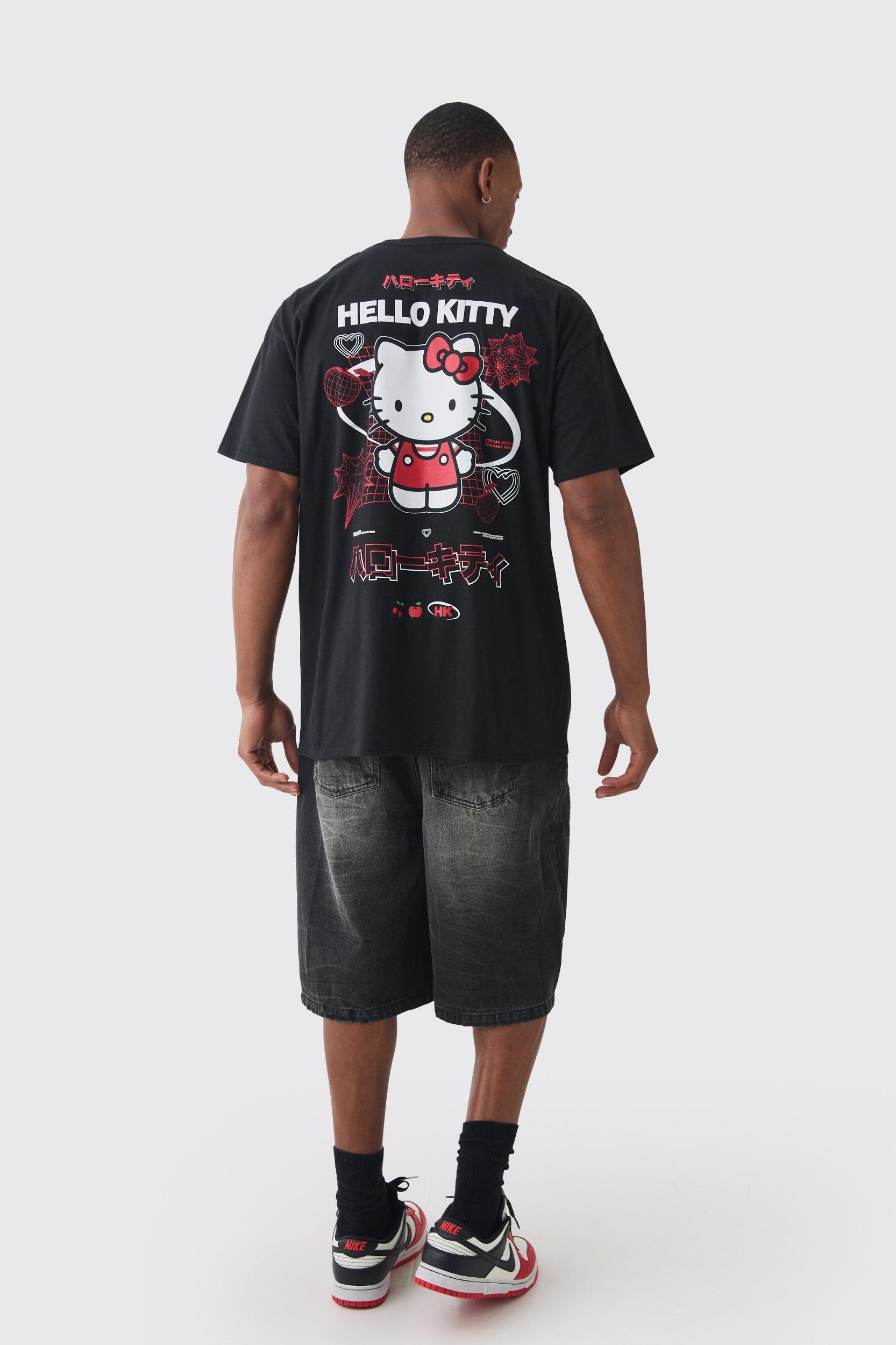 Oversized Hello Kitty License Print T-shirt | boohooMAN USA Product Image