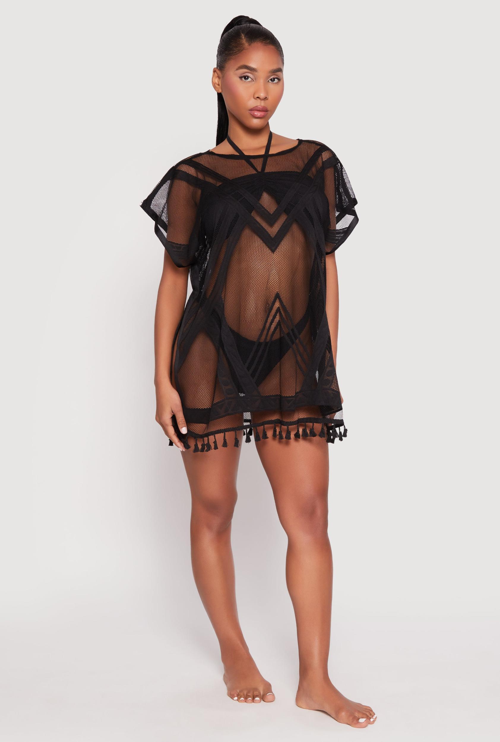Fishnet Tassel Fringe Swim Cover Up Female Product Image