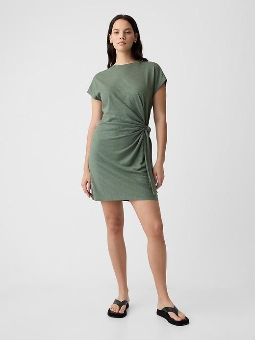 Tie-Knot Mini T-Shirt Dress Product Image