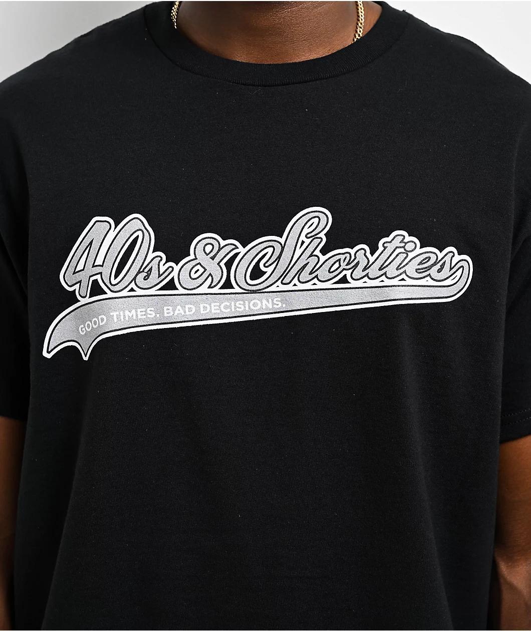 40s & Shorties Athletic Logo Black T-Shirt Product Image