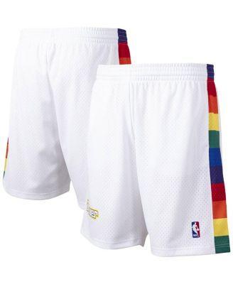 Men's Mitchell & Ness White Denver Nuggets Hardwood Classics Primary Logo Swingman Shorts, Size: Small, Nug White Product Image