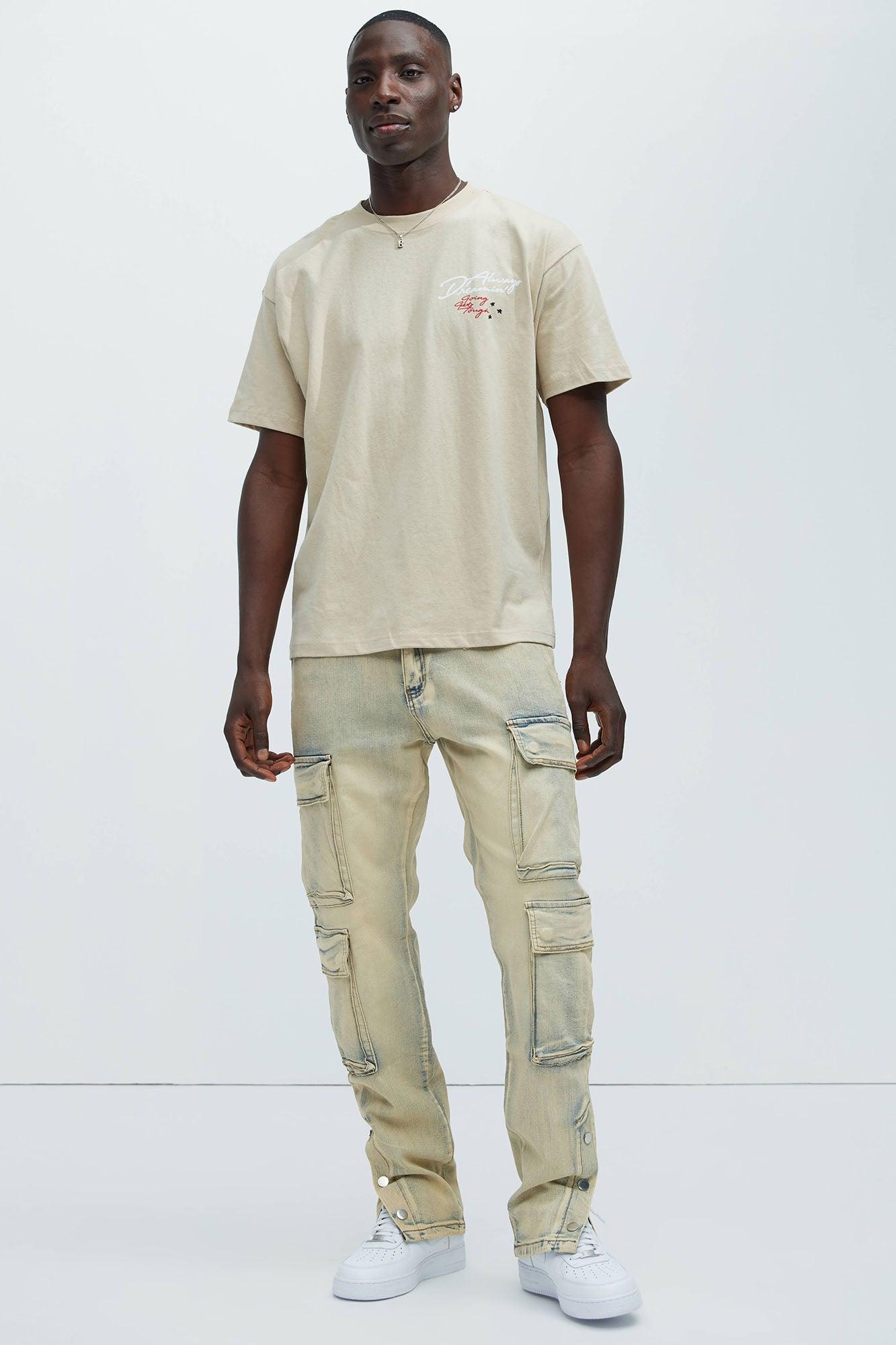 Stand On It Cargo Straight Jeans - Vintage Wash Product Image