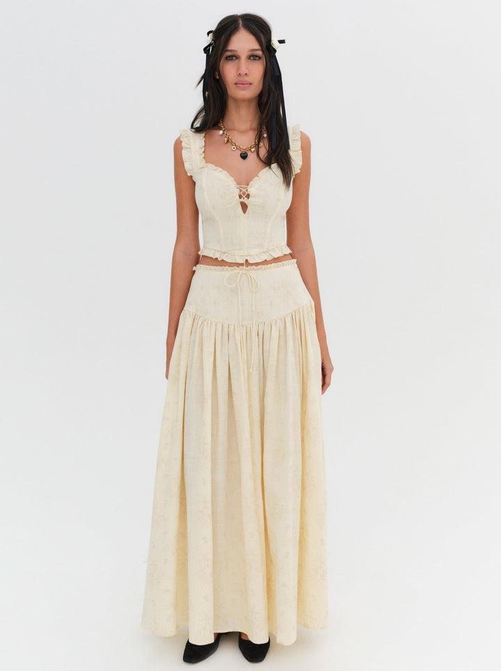 Gigi Maxi Skirt — Beige Product Image