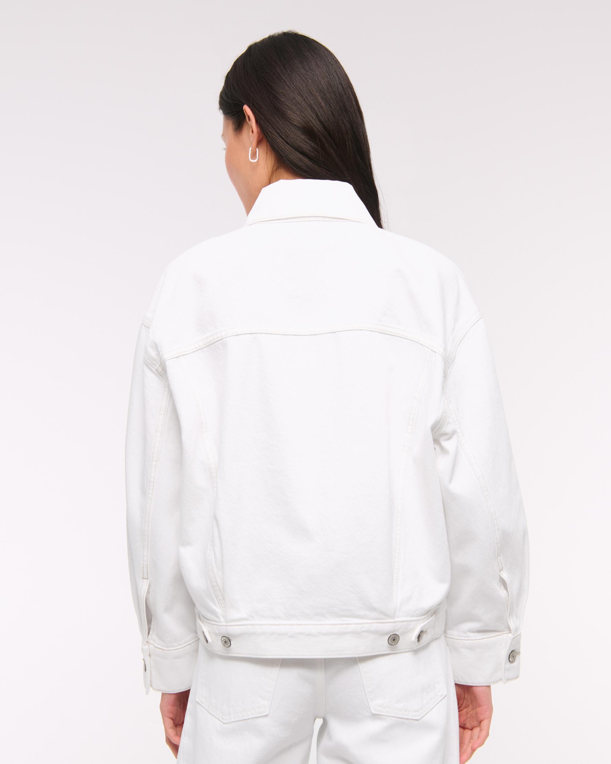 Oversized Distressed Denim Trucker Jacket Product Image